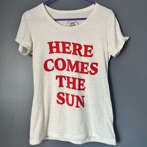 Camp Brand White Tee with Red Text